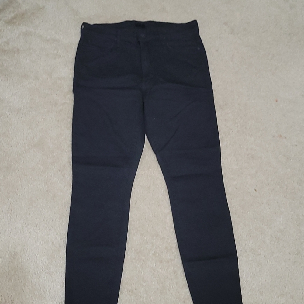 Mother Stunner Zip Ankle Step Fray Black jeans